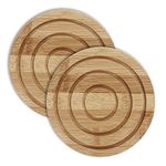 HOKIPO® Eco-Friendly Extra Thick Bamboo Wooden Coasters for Home Pan Pot Holder for Dining Table Heat Pad for Kitchen - Pack of 2 (AR2924)