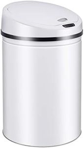 Ribelli Edelstahl Mülleimer 60 Liter - Abfalleimer mit Sensor - automatisches Öffnen und Schließen - Klemmring für Müllbeutel - Abnehmbarer Deckel - mit LED-Funktionsanzeige (weiß)