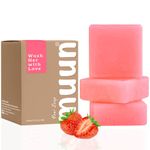 Muun Yoni Soap Bar - Pack 3 pH Balancing Cleanser - Probiotics & Natural Ingredients - Gentle Cleansing Formula Eliminates Odor Vaginal Health - Feminine Wash - Moisturizing Intimate (Strawberry, Pack of 3)