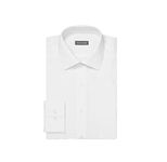 Van Heusen Men's Poplin Regular Fit Solid Spread Collar Dress Shirt, White, 18.5" Neck 36"-37" Sleeve