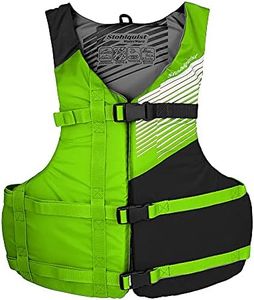 Stohlquist Fit Youth/Adult Life Jacket - High Mobility PFD Life Vest - Coast Guard Approved, Lightweight Buoyancy Foam, Fully Adjustable | Unisex, 75-125 lb, Green/Black