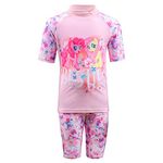 Julysand Toddler Girls Rash Guard Sets Pink My Little Pony Swimsuit Short Sleeve Two Piece Swimwear Sun Protection Suit, Little Pony, 2T