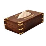 Zyntix Wooden Tissue Box Napkin Holder 10 x 6 Inch Tissue Holder for Dinning Table Tissue Box Holder Tissue Paper Holder for Facial Napkins Tissue Box for Car (Brass)