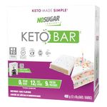 No Sugar Keto Bar Snack - Low Carb No Sugar Keto Snack Food with Keto Friendly Macros, 3g Net Carb, 9g Plant Based Protein, 13g Healthy Fat, Sugar Free (0g) (Birthday Cake, 480g)