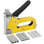 Upholstery Staple Gun, TOPEC 3 in 1 Heavy Duty Staple Guns/Home Use with 900 Staples - Manual Brad Nailer Power for Fixing, Material, Decoration, Carpentry, Furniture, Wood, DIY