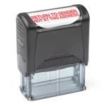 Self Inking Rubber Stamp, Refillable Red Ink Preinstalled - 1.4" x 0.51" X (35 x 8mm) (Return to Sender NOT at This Address)