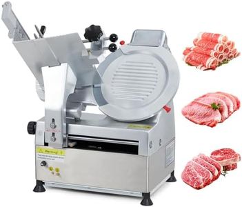 Towallmark Automatic Meat Slicer, 550W Deli Slicer with 12" Carbon Steel Blade, Meat Slicer Machine with Adjustable Thickness From 0～14 mm Suitable for Commercial/Home Use