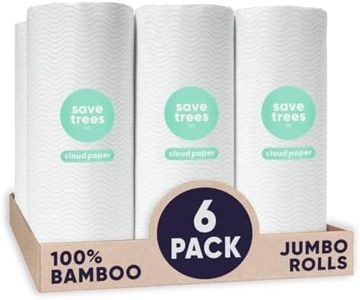 Cloud Paper Bamboo Paper Towels - Rolls of Ultra Absorbent and Durable Eco-Friendly Paper Towels for Sustainable Cleaning - FSC-Certified, Plastic-Free Packaging, and Chlorine-Free Paper Towel