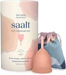 Saalt Soft Menstrual Cup – Reusable Period Cup – Made for Comfortable, Leak-Free Protection Up to 12 Hours – BPA & Latex Free – Includes Cup & Carry Bag (Small, Desert Blush)