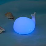 ZKLiLi Cute Whale Night Light for Kids，Kawaii Baby Night Lamp for Bedroom,Squishy Silicone Whale Touch Lights for Nursery,Portable with USB Rechargeable Nursery Light, Gifts for Baby Girls and Boys