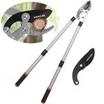 KEMAISI Extendable Anvil Loppers, 27-41'' Telescopic Loppers and Pruners Heavy Duty, 2-Inch Cut Capacity Tree Pruner, With Compound Action, Yard Tools Tree Trimmer, Hand Branch Cutter.