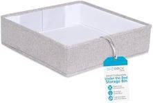 Internet's Best Small Collapsible Under the Bed Storage Bin - Small Square - 14.5 x 14.5 - Short Closet Shelf Open Storage - Rigid Frame Canvas Container