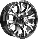 Viking Series 16" x 6" 8 On 6.5 Machined Lip and Face Gloss Black Finish Aluminum Wheel with Black Cap Updated sku WA-15050545-BMBB-13736-2