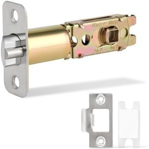 Adjustable Deadlatch 2-3/8'' or 2-3/4'', Keyed Entry Door Lock 45° Turning Angle Replacement Latch and Strike with Dust Box,Smart Door Lock Deadlatch