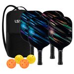 Pickleball Paddles, USAPA Standard Pickleball Paddles Set of 4 Rackets, Pickleball Set with 4 Racquets, 4 Pickleball Balls, 1 Portable Carry Bag, Pickle Ball Set Equipment for Women Men Kids