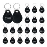 50pcs 26 bit Black Prox Keyfobs Proximity Fob Frequency 125KHZ HID Compatible with Prox Key ISOProx 1346 1386 1326 H10301 Format Card Readers, Works with The vast Majority of Access Control Systems