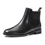 ONEENO Women's Classic Black Leather Chelsea Boots 9 M US