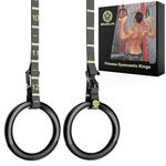 Gym Rings with Adjustable Straps, Non-Slip Gymnastic Rings Equipment for Home & Outdoor, Pull Up Rings Suspension Trainer, Exercise Rings for Gravity Fitness, Calisthenics, Workout, Training, Crossfit