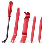 LivTee 5 pcs Auto Trim Removal Tool Kit, No Scratch Plastic Pry Tool Kit - Interior Door Panel Clip Fastener Removal Set for Vehicle Dash Radio Audio Installer (Red)