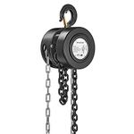 SPECSTAR 10 Feet Manual Hand Lift Steel Chain Block Hoist with 2 Hooks 2 Ton (4000 LB) Capacity Black