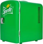 Coca-Cola Sprite Portable 6 Can Thermoelectric Mini Fridge Cooler/Warmer, 4 L/4.2 Quarts Capacity, 12V DC/240V AC for Home, Dorm, car, Boat, Beverages, Snacks and Beverages