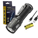 Nitecore MT1C PRO Compact Everyday Carry Flashlight- 1,000 Lumens w/battery and Eco-Sensa USB C Charging cable Included