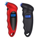 ANKIA Digital Tire Pressure Gauge 150 PSI with Back-lit LCD and Non-Slip Grip for Car Truck SUV Motorcycle Bicycle (Red&Black,2 Pack)
