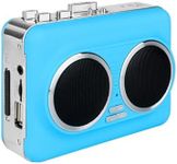 Zipteck Cassette Player Recorder, Portable Cassette to MP3 Converter with USB-C, Built-in Speaker, Audio Tape to Digital Converter, Reverse Recording for Stereo Sound （Blue）