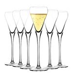 Amisglass Champagne Flutes Set of 6, 100％Lead Free Quality Sparkling Wine Stemware Set, Mimosa Cocktail Glasses Perfect for Weddings Anniversaries and Catered Events - 200ml