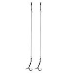 Carp On - 2 x SPINNER READY RIGS Size 6 - Carbon Hooks / 25lb Braid/Swivel & Flexi Ring/Bait Screw & Bell Cap Bead (Micro Barbed, 2 Rigs - Size 6 Hook) [37-3906-6]