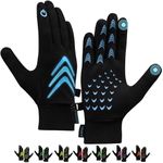 Kamal International Reflective Running gloves & Winter Cycling Gloves for Men Women, Touch screen gloves - Warm - Anti Slip - Lightweight - Water-Resistant, Thermal Gloves Liners for Driving, Hiking.