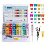 GHGVOLB 208PCS Car Fuses Assortment Kit,Durable Blade Fuses Automotive - Standard & Mini & Low Profile Mini Fuse (2A/5A/10A/15A/20A/25A//30A/35A) for Boat, Auto,RV,Truck,with Fuse Puller Circuit Teste