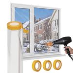 MEFENY Window Insulation Kit, 1.6m x 10m Pre-Taped Heat Shrink Film Rolled Clear Dustproof Thermo Cover Indoor Insulating Foil Draft Excluder Stop Cold Condensation Reduce Heating Costs