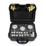 IMELBUFF Hydraulic Pressure Test Kit 25/40/60MPa Hydraulic Pressure Gauge Kit with 16 Couplings 3 Tee Connectors and 3 Test Hoses Hydraulic Tester Kit with 2 Years Warranty