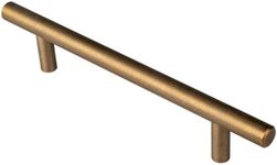 Fingertip Design FTD445 T Bar Cabinet Pull Handle, Antique Brass (128mm Hole Centres)