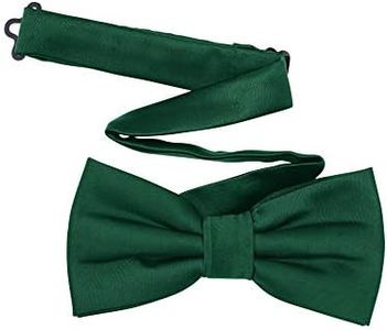 Clip On Bow Tie Navy Elastic Strap Pre-tied Tuxedo Dark Green Schooler