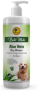 BathMate Aloe Vera Anti Dandruff Ph Balanced Dog Shampoo Hydrates & Conditions,Remove Odor Moisturized Shiny Soft Furry Dog Labrador German Shepherd Golden Retriever Pet Bathing - 500Milliliter