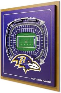 YouTheFan Officially-licensed NFL Baltimore Ravens Stadium Series 3D Wall Art - multi-layer team stadium replica, detailed sports fan gift, indoor decor
