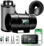 VIVOSUN Smart Air Filtration PRO Kit 8", AeroZesh T8 Inline Duct Fan with GrowHub E42A+, Temperature Humidity Controller, Carbon Filter & Ducting Ventilation System for Grow Tent, Hydroponics