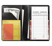 5" x 7.5" Mymazn Waiter Book Server Wallet Server Pads Waitress book Restaurant Waitstaff Organizer, Guest Check Book Holder Money Pocket Fit Server Apron (Black Basic)