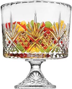 Godinger Trifle Bowl, Fruit Bowl, Crystal Glass Footed Trifle Bowls, Dessert Bowl, Cookie Bowl