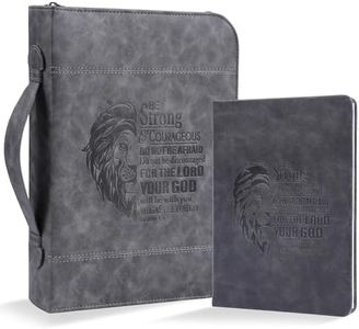 Faithful Hers Bible Covers for Women Mens Bible Case Set with Notebook Church Bag Bible Study Book Case with Handle Lightweight Zipper Tote Bible Carrying Bags Christmas Gift