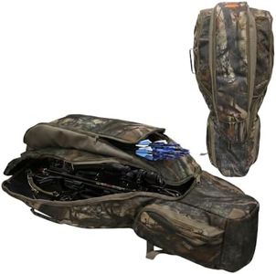 MYDAYS Soft Crossbow Case, Narrow-limb Crossbows Backpack, Soft Shell Padded Archery Gear Bag, Water Resistant Narrow Archery Bow Carrier Bag for Outdoor Hunting Shooting (Leaf camo)