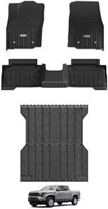3W Toyota Tacoma Hybrid 2024-2025 Floor Mats & Truck Bed Mat, TPE All Weather 5FT Bed mat & Car Mats for Tacoma Accessories