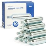 ICO CO2 cartridge 16g C02 Cartridges Threaded, 10 Count, For Threaded CO2 Inflator Cycling, Co2 Canisters for CO2 Bike Pump for MTB or Road Tires