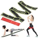 Tycoonest Yoga Stretching Strap with 9 Numbered Loops Elastic Yoga Strap Exercise Strap with Red Resistance Band for Leg Training, Fitness, Dance, Gymnastics Exercise and Flexibility