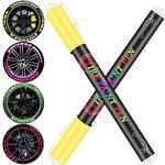 Jietamaseo Paint Pen For Car Tires - White Tire Paint Pen， Waterproof Tire Marker Lettering Paint Pen, Allows You To Get The Real Professional Look Of Car Tires (Yellow-2pcs)