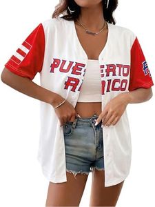 Puerto Rico Shirt Puerto Rican 21 Jersey for Women Boricua Shirts White-red