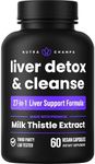 Liver Cleanse Detox & Repair Formula | 20+ Herbs: Milk Thistle Extract with Silymarin, Artichoke, Dandelion, Chicory Root Powder & More! | Premium Liver Support Pills Supplement, 60 Capsules