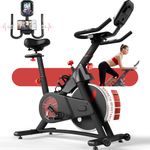 Devoko Exercise Bike with Stepless Magnetic Resistance, Quiet Home Trainer Bike with LCD Monitor and ipad Stand and Cup Holder, Cardio Training Spinning Bike Indoor, 150 kg Load Capacity